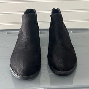 Black suede ankle booties